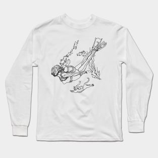 Scuba Cat in Search of Atlantis Long Sleeve T-Shirt